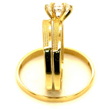 Trío de anillos con circones en oro amarillo 10kt.