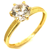 Trío de anillos con circones en oro amarillo 10kt.