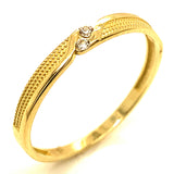 Trío de anillos con circones en oro amarillo 10kt.