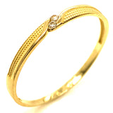 Trío de anillos con circones en oro amarillo 10kt.