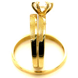 Trío de anillos con circones en oro amarillo 10kt.