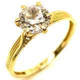 Trío de anillos con circones en oro amarillo 10kt.