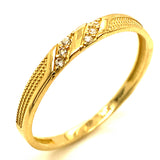 Trío de anillos con circones en oro amarillo 10kt.