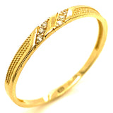 Trío de anillos con circones en oro amarillo 10kt.