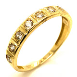 Trío de anillos con circones en oro amarillo 10kt.