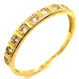 Trío de anillos con circones en oro amarillo 10kt.
