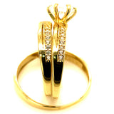 Trío de anillos con circones en oro amarillo 10kt.