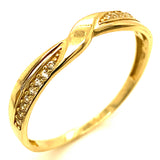 Trío de anillos con circones en oro amarillo 10kt.