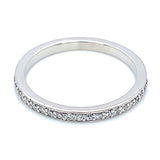 (LD) Banda con diamantes de laboratorio en oro blanco 14kt. D-0.20CTS.