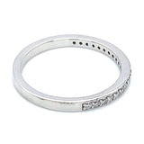 (LD) Banda con diamantes de laboratorio en oro blanco 14kt. D-0.20CTS.