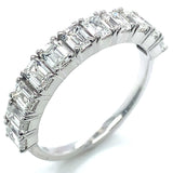(LD) Banda con diamantes de laboratorio en oro blanco 14kt. D-1.66CTS.