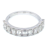 (LD) Banda con diamantes de laboratorio en oro blanco 14kt. D-1.66CTS.