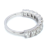 (LD) Banda con diamantes de laboratorio en oro blanco 14kt. D-1.66CTS.
