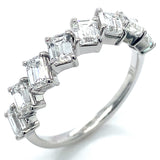 (LD) Banda con diamantes de laboratorio en oro blanco 14kt. D-1.79CTS.