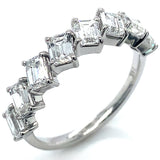 (LD) Banda con diamantes de laboratorio en oro blanco 14kt. D-1.79CTS.