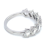 (LD) Banda con diamantes de laboratorio en oro blanco 14kt. D-1.79CTS.