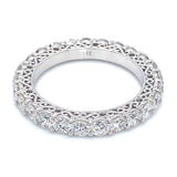 (LD) Banda con diamantes de laboratorio en oro blanco 14kt. D-2.38CTS.
