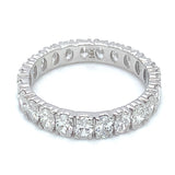 (LD) Banda con diamantes de laboratorio en oro blanco 14kt. D-2.20CTS.