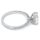 (LD) Anillo con diamantes de laboratorio en oro blanco 14kt. D-1.32CTS.