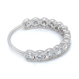 (LD) Banda con diamantes de laboratorio en oro blanco 14kt. D-1.40CTS.