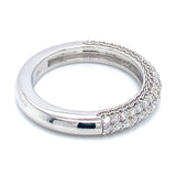 (LD) Banda con diamantes de laboratorio en oro blanco 14kt. D-0.70CTS.