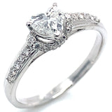 (LD) Anillo con diamantes de laboratorio en oro blanco 14kt. D-0.56CTS.