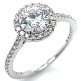 (LD) Anillo con diamantes de laboratorio en oro blanco 14kt. D-1.35CTS.