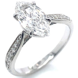 (LD) Anillo con diamantes de laboratorio en oro blanco 14kt. D-1.40CTS.