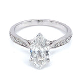 (LD) Anillo con diamantes de laboratorio en oro blanco 14kt. D-1.40CTS.