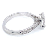 (LD) Anillo con diamantes de laboratorio en oro blanco 14kt. D-1.40CTS.