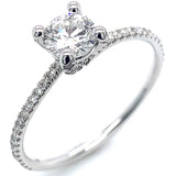 (LD) Anillo con diamantes de laboratorio en oro blanco 14kt. D-0.90CTS.