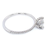 (LD) Anillo con diamantes de laboratorio en oro blanco 14kt. D-0.90CTS.