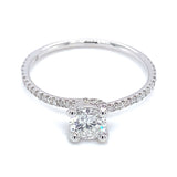 (LD) Anillo con diamantes de laboratorio en oro blanco 14kt. D-0.90CTS.