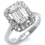 (LD) Anillo con diamantes de laboratorio en oro blanco 14kt. D-1.59CTS.