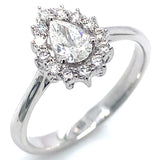 (LD) Anillo con diamantes de laboratorio en oro blanco 14kt. D-0.50CTS.