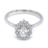 (LD) Anillo con diamantes de laboratorio en oro blanco 14kt. D-0.50CTS.