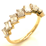 (LD) Banda con diamantes de laboratorio en oro amarillo 14kt. D-1.82CTS.