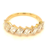 (LD) Banda con diamantes de laboratorio en oro amarillo 14kt. D-1.82CTS.