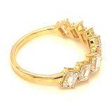 (LD) Banda con diamantes de laboratorio en oro amarillo 14kt. D-1.82CTS.