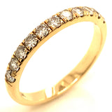 (LD) Banda con diamantes de laboratorio en oro amarillo 14kt. D-0.47CTS.