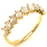 (LD) Banda con diamantes de laboratorio en oro amarillo 14kt. D-1.27CTS.