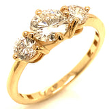 (LD) Anillo con diamantes de laboratorio en oro amarillo 14kt. D-1.33CTS.