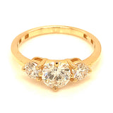 (LD) Anillo con diamantes de laboratorio en oro amarillo 14kt. D-1.33CTS.