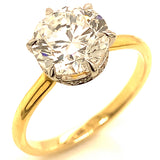 (LD) Anillo con diamantes de laboratorio en oro amarillo 14kt. D-2.33CTS.