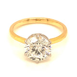 (LD) Anillo con diamantes de laboratorio en oro amarillo 14kt. D-2.33CTS.