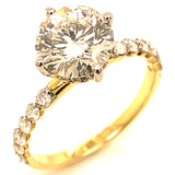 (LD) Anillo con diamantes de laboratorio en oro amarillo 14kt. D-2.30CTS.