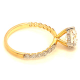 (LD) Anillo con diamantes de laboratorio en oro amarillo 14kt. D-2.30CTS.