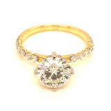 (LD) Anillo con diamantes de laboratorio en oro amarillo 14kt. D-2.30CTS.
