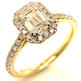 (LD) Anillo con diamantes de laboratorio en oro amarillo 14kt. D-1.78CTS.