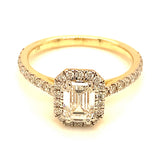 (LD) Anillo con diamantes de laboratorio en oro amarillo 14kt. D-1.78CTS.